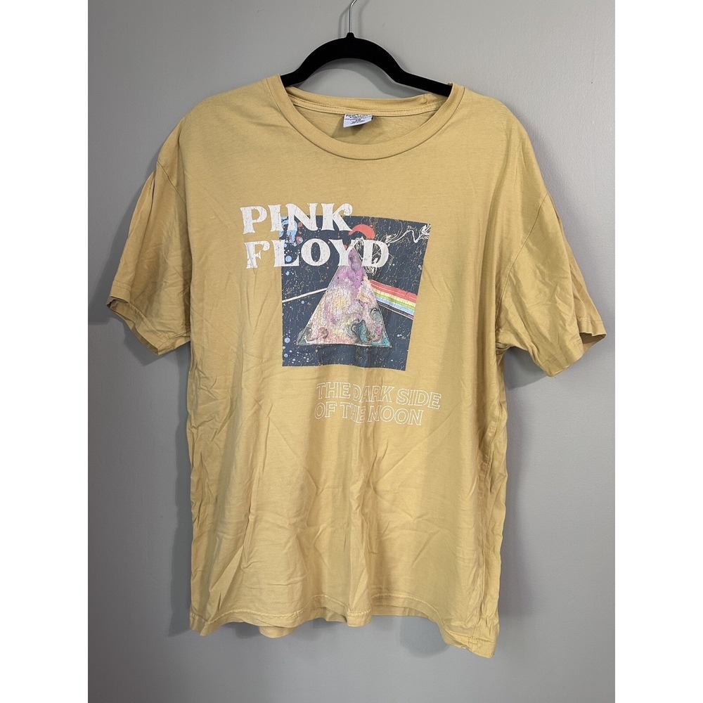 Pink Floyd‎ Band Graphic T-Shirt S/M Yellow Dark Side of The Moon 2020